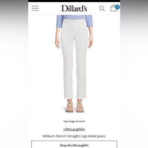 NWT J.McLaughlin Milburn Denim Ankle Jeans White 8